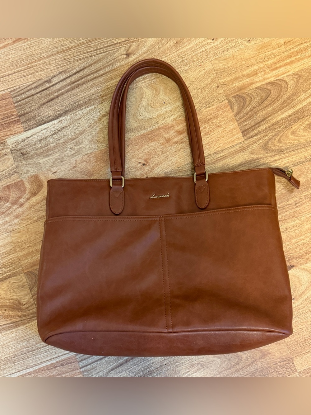 Lovevook Brown Faux Leather Tote Bag